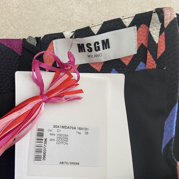 NWT MSGM Chevron Cold-Shoulder Mini Dress ASO Candice King - Picture 8 of 12